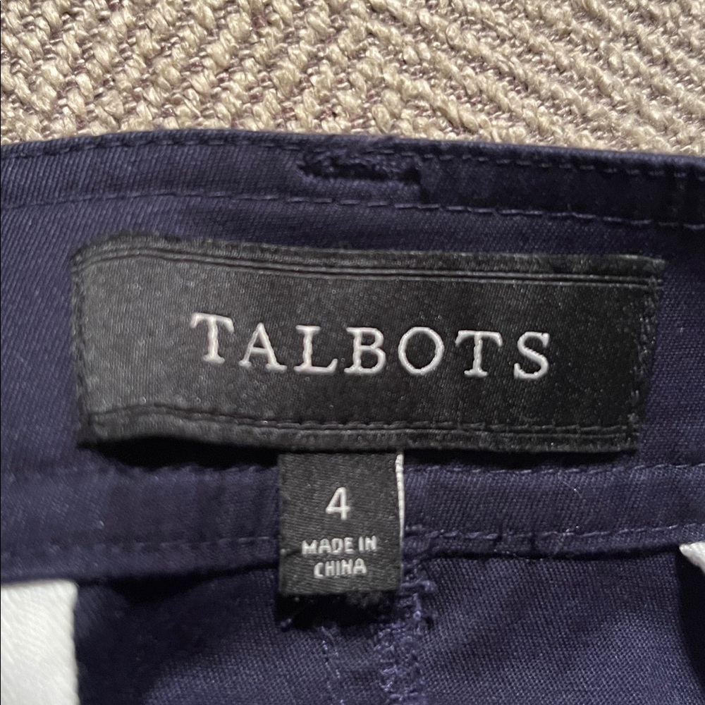 Talbots Navy Button Up Ruffle Front Skirt - Picture 3 of 6